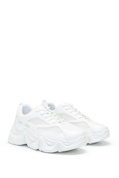 White Chunky Sole Trainers | ISAWITFIRST