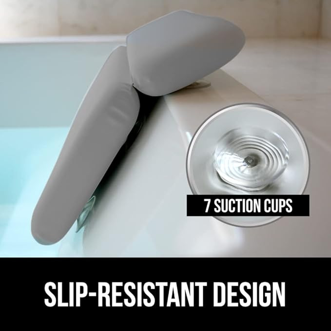 Gorilla Grip Luxury Bath Pillow, Slip Resistant Waterproof Bathtub Head Neck Support, Relaxing Sp... | Amazon (US)
