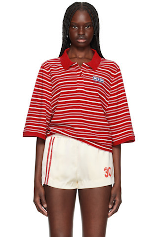 Martine Rose - Red S/S Shrunken Polo | SSENSE