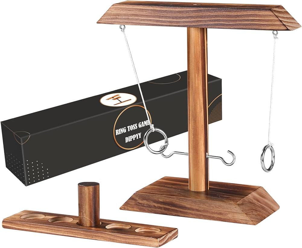 Ring Toss Games for Adults, Yard Games, Patio Decor, Outdoor Indoor Games, Wooden Hook and Ring G... | Amazon (US)