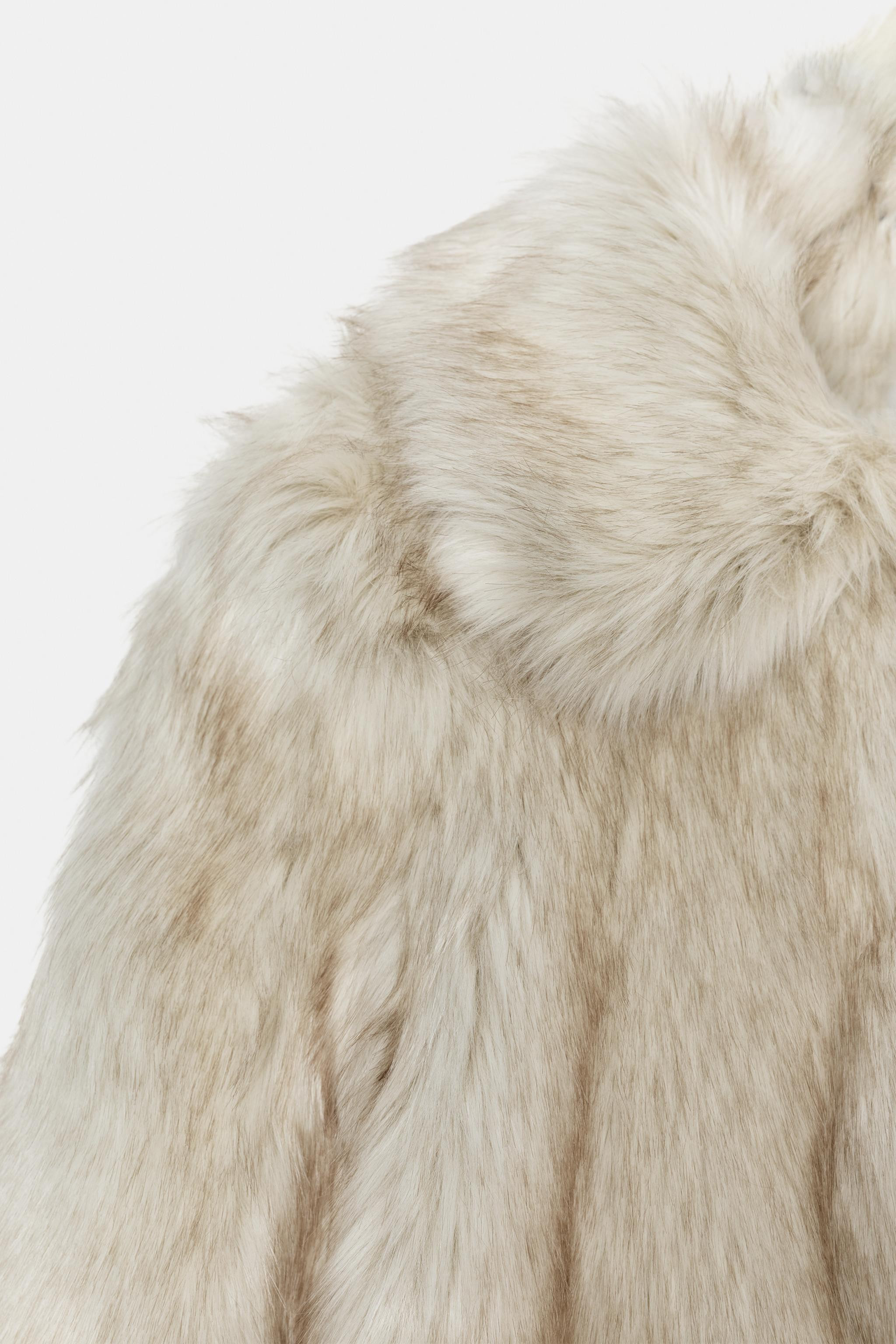 FAUX FUR COAT WITH PADDED SHOULDERS | Zara US