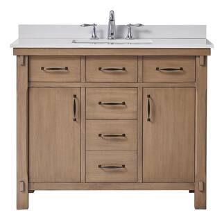Home Decorators Collection Bellington 42 in. W x 22 in. D Vanity in Almond Toffee with Cultured M... | The Home Depot
