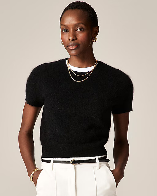 Brushed cashmere relaxed T-shirt | J. Crew US