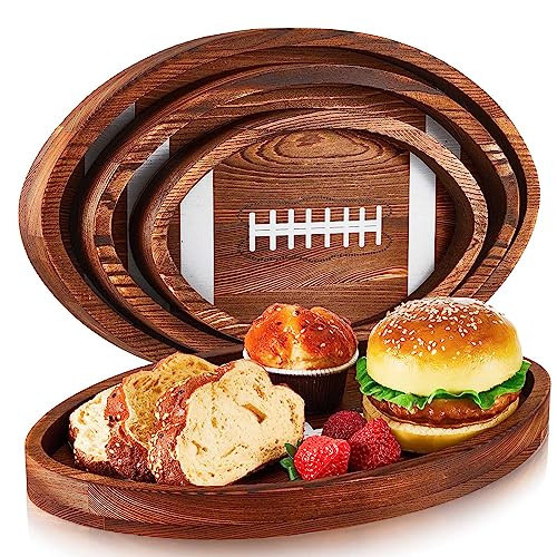 Geetery 3 Pcs Football Serving Trays and Platter Football Charcuterie Board | Amazon (US)