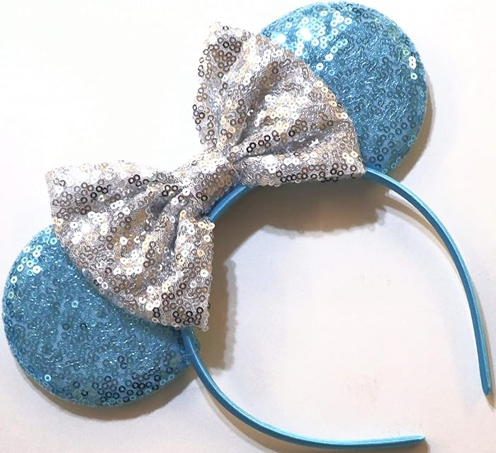 CLGIFT Cinderella Inspired Minnie Ears, Blue, Rainbow Sparkle, Sequin (1 Count pack of 1), for Ev... | Amazon (US)