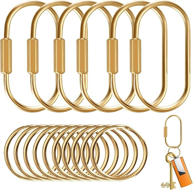 Brass Key Rings Bulk, Key Chain Organizer Holder for Men Women with Secure Screw Locking | Amazon (US)