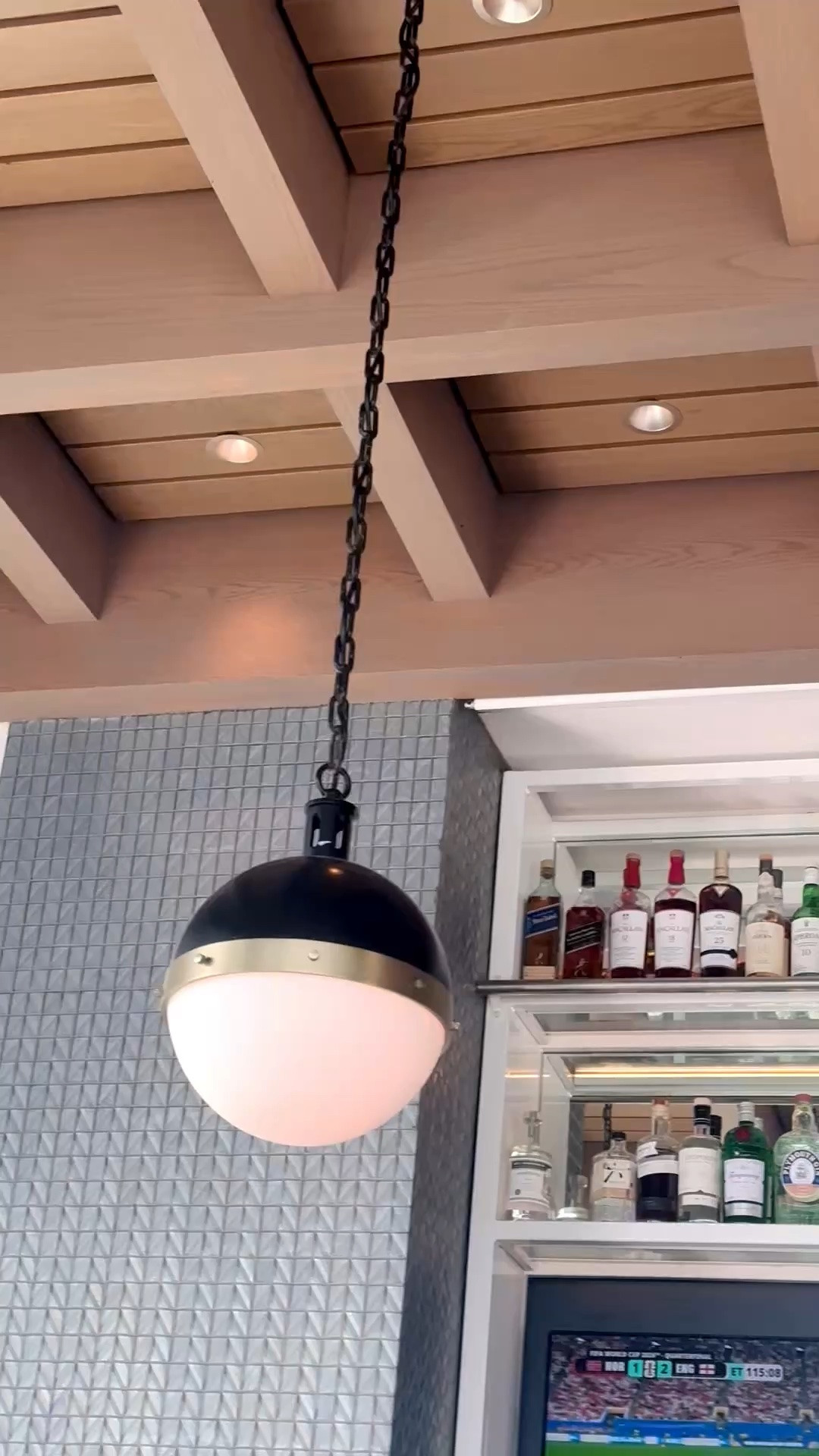 A beautifully designed bar where the lighting sets the entire mood. This vintage-inspired globe pendant adds a chic touch with just the right amount of character, while the wine display and drinkware complete the polished bar setting. The right lighting can truly transform a bar or entertaining space.

#BarDesign #HomeBar #PendantLight #GlobePendant #VintageInspired #ChicInteriors #BarLighting #WineRack #WineStorage #Drinkware #Barware #EntertainingAtHome #ResortStyle #LTKHome

#LTKdayinmylife #LTKHome