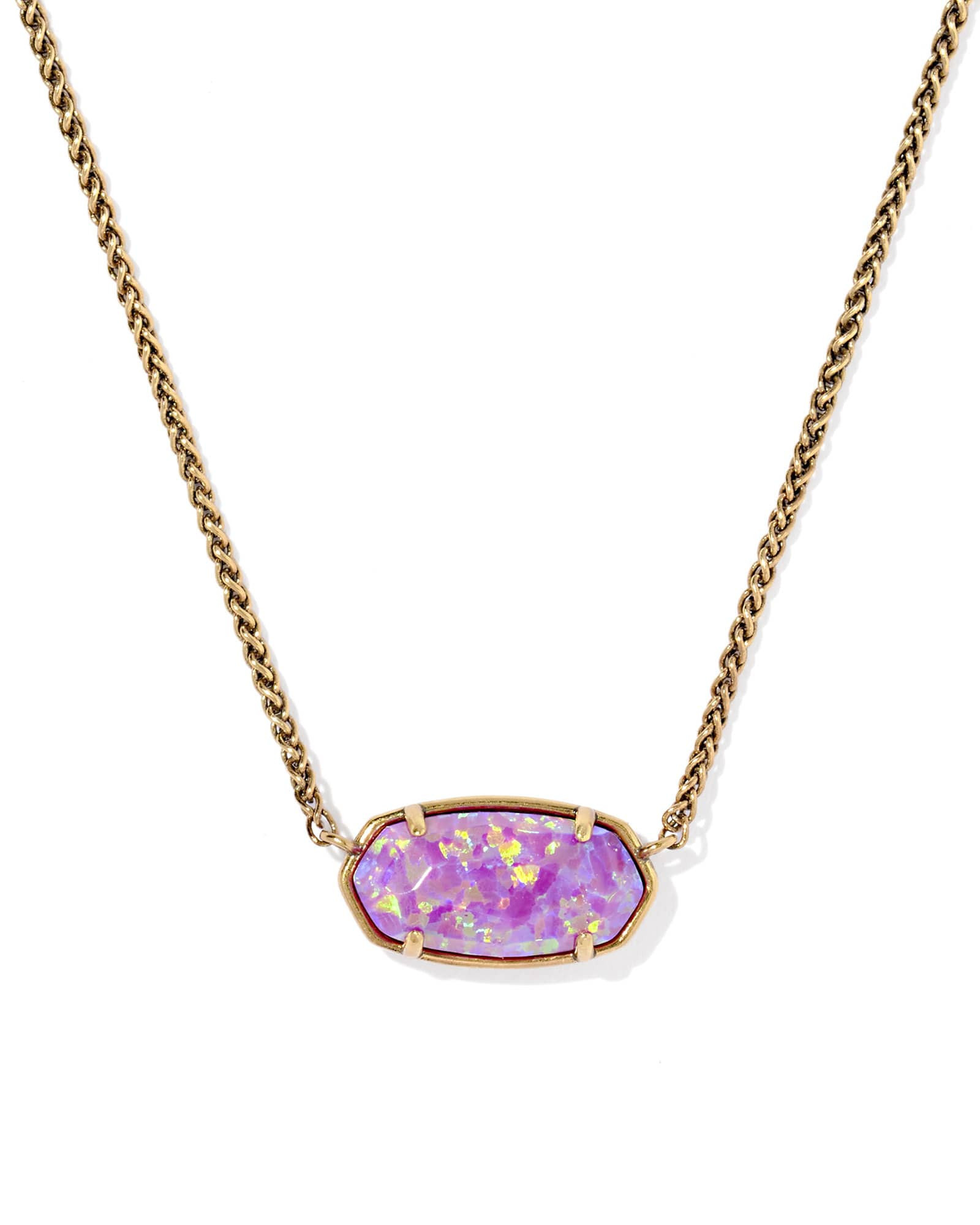 Dolly Parton x Kendra Scott Elisa Vintage Gold Short Pendant Necklace | Kyocera Opal | Kendra Scott