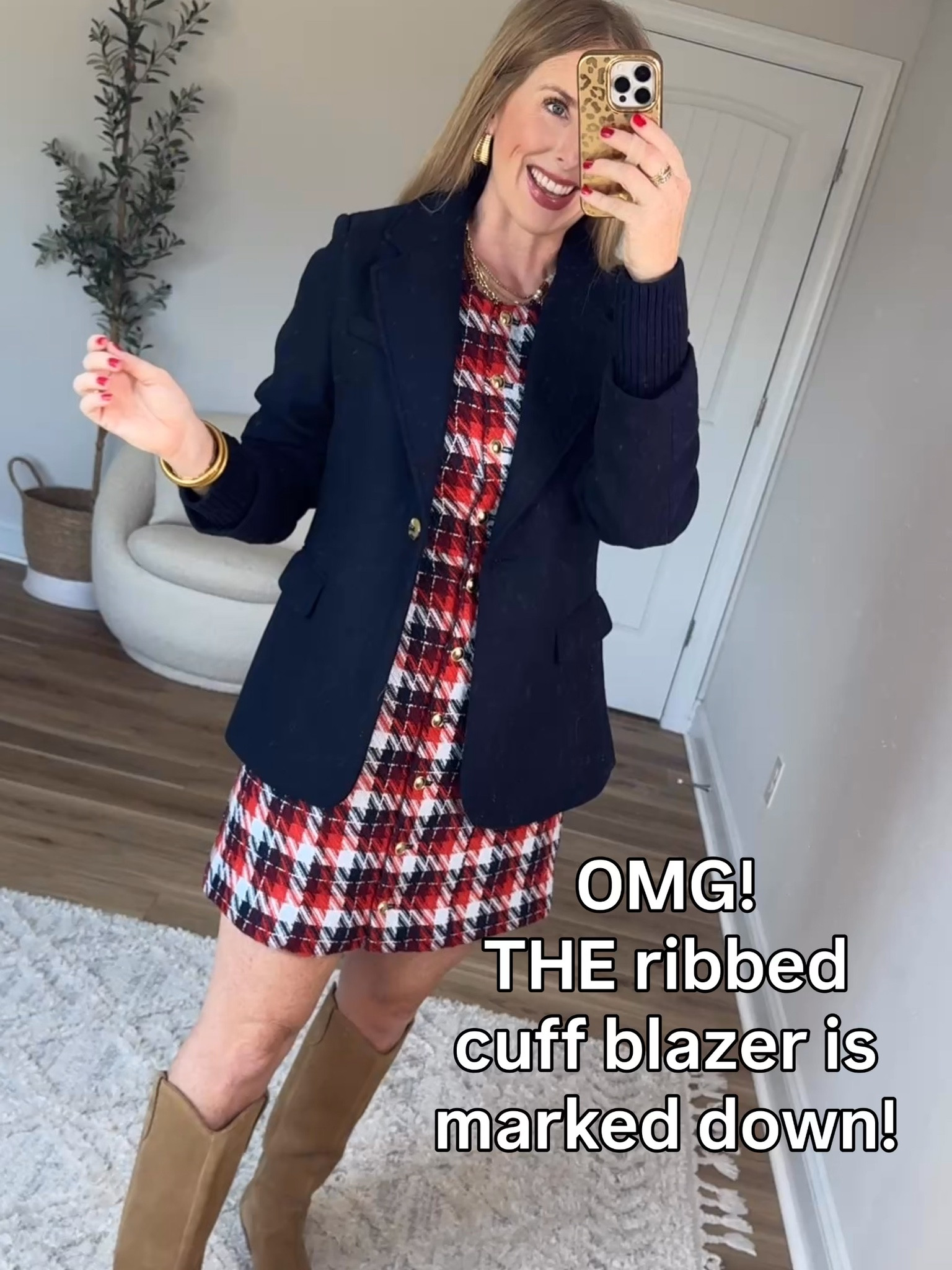 Ribbed cuff blazer on sale