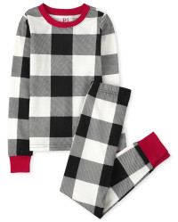 Unisex Kids Matching Family Christmas Long Sleeve Thermal Buffalo Plaid Snug Fit Cotton Pajamas |... | The Children's Place
