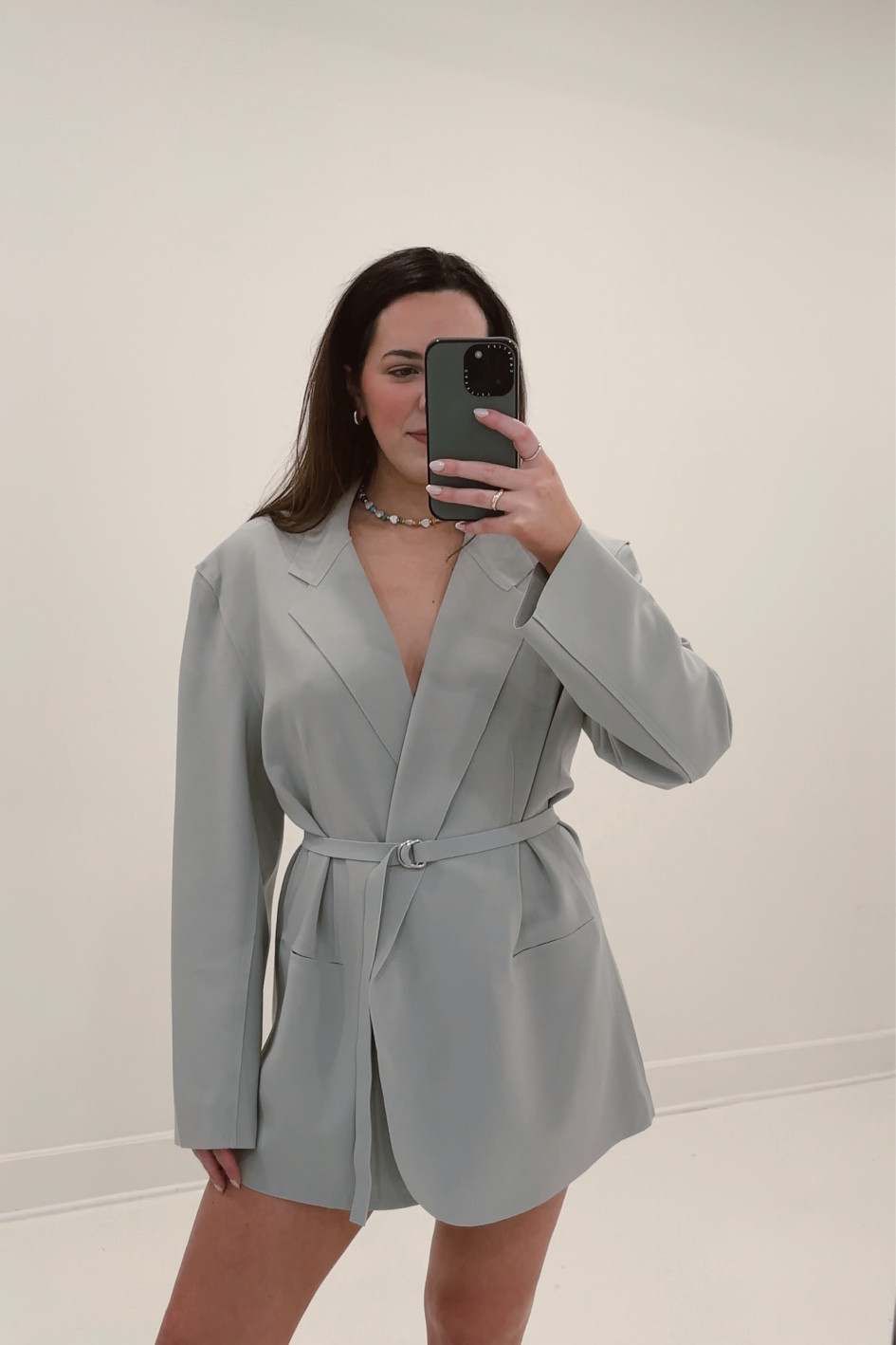 Obsessed with this blazer 🫶🏻 wearing a size medium so I could wear as a dress 

#LTKsalealert #LTKstyletip