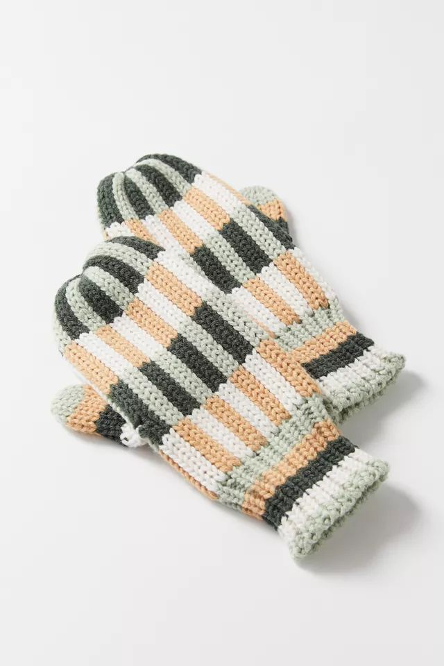 Geneva Geometric Knit Mitten | Urban Outfitters (US and RoW)