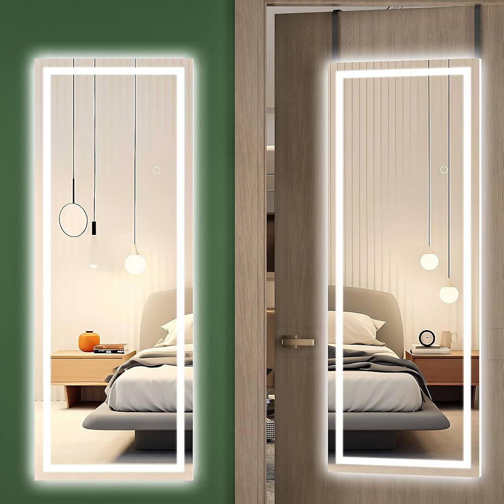 Hasipu Door Mirror Full Length, 47 x 18 Inch Full Body Wall Mirror Over The Door Hanging Mirror f... | Amazon (US)