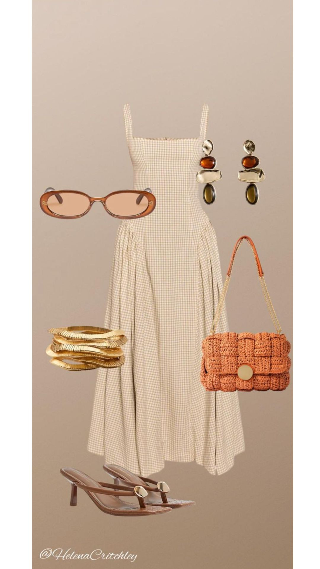 Beige Gingham Midi Dress Outfit!

Neutral Summer Dress, Date Night Outfit, Brown Heel Sandals, Crochet Shoulder Bag, Statement Jewellery, Sunglasses, Minimal Summer Styling, Holiday Dinner Outfit, Chic Neutral Accessories, Holiday Style, Holiday Outfit 

#LTKsummer #LTKuk #LTKspring