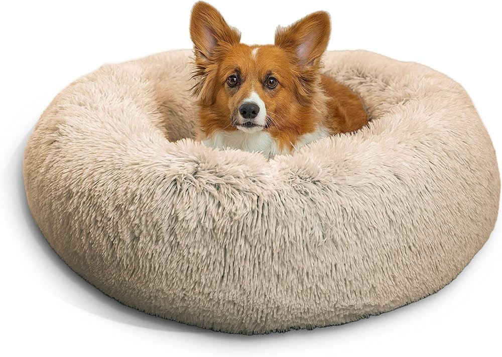 Best Friends by Sheri The Original Calming Donut Cat and Dog Bed in Shag Fur Taupe, Medium 30" | Amazon (US)