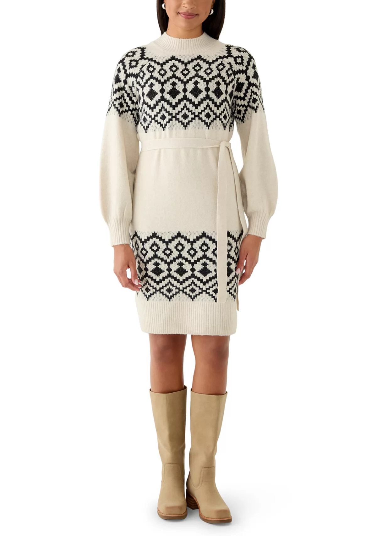 Midi Sweater Dress with Tie Waist | Belk