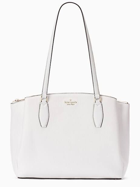 Kate Spade Monet Large Triple Compartment Tote, White Dove | Kate Spade Outlet