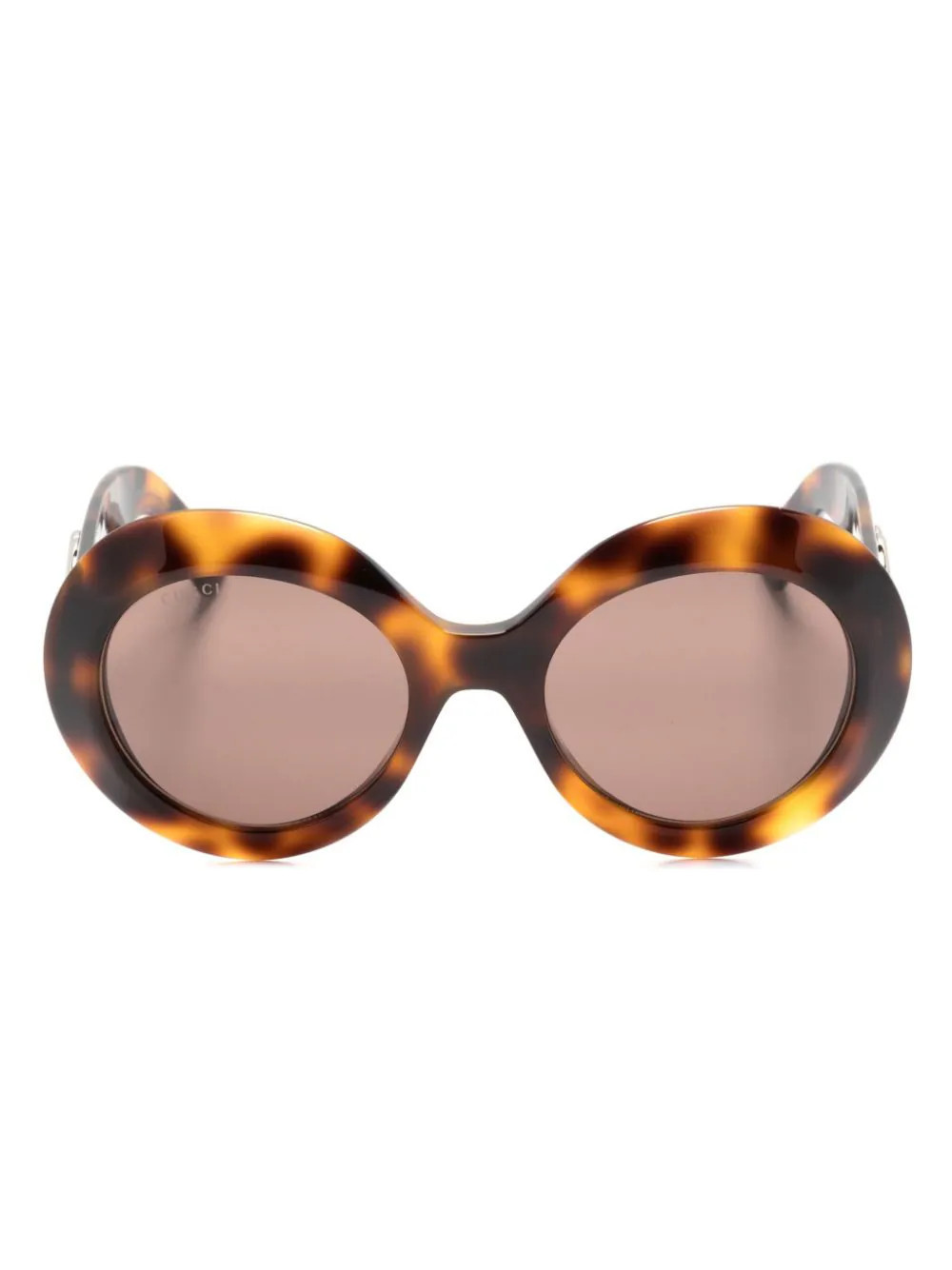 Gucci Eyewear round-frame sunglasses - Brown | Farfetch Global