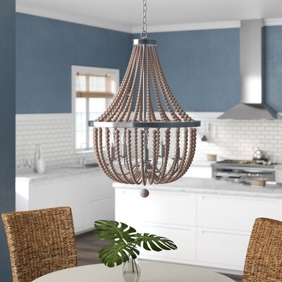 Tilden Wood Bead 5-Light Empire Chandelier | Wayfair North America