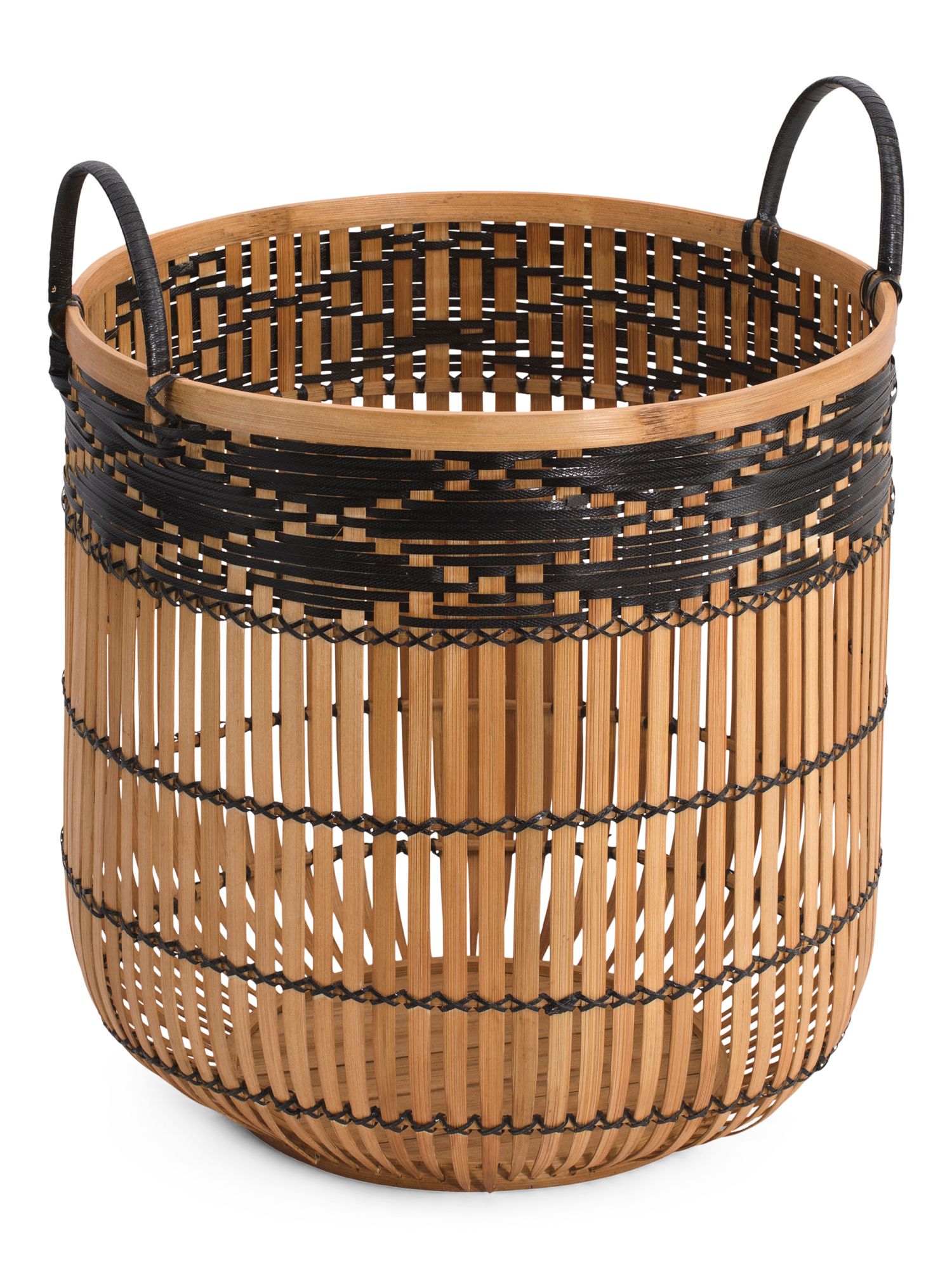 Large Bamboo Look Woven Basket | TJ Maxx
