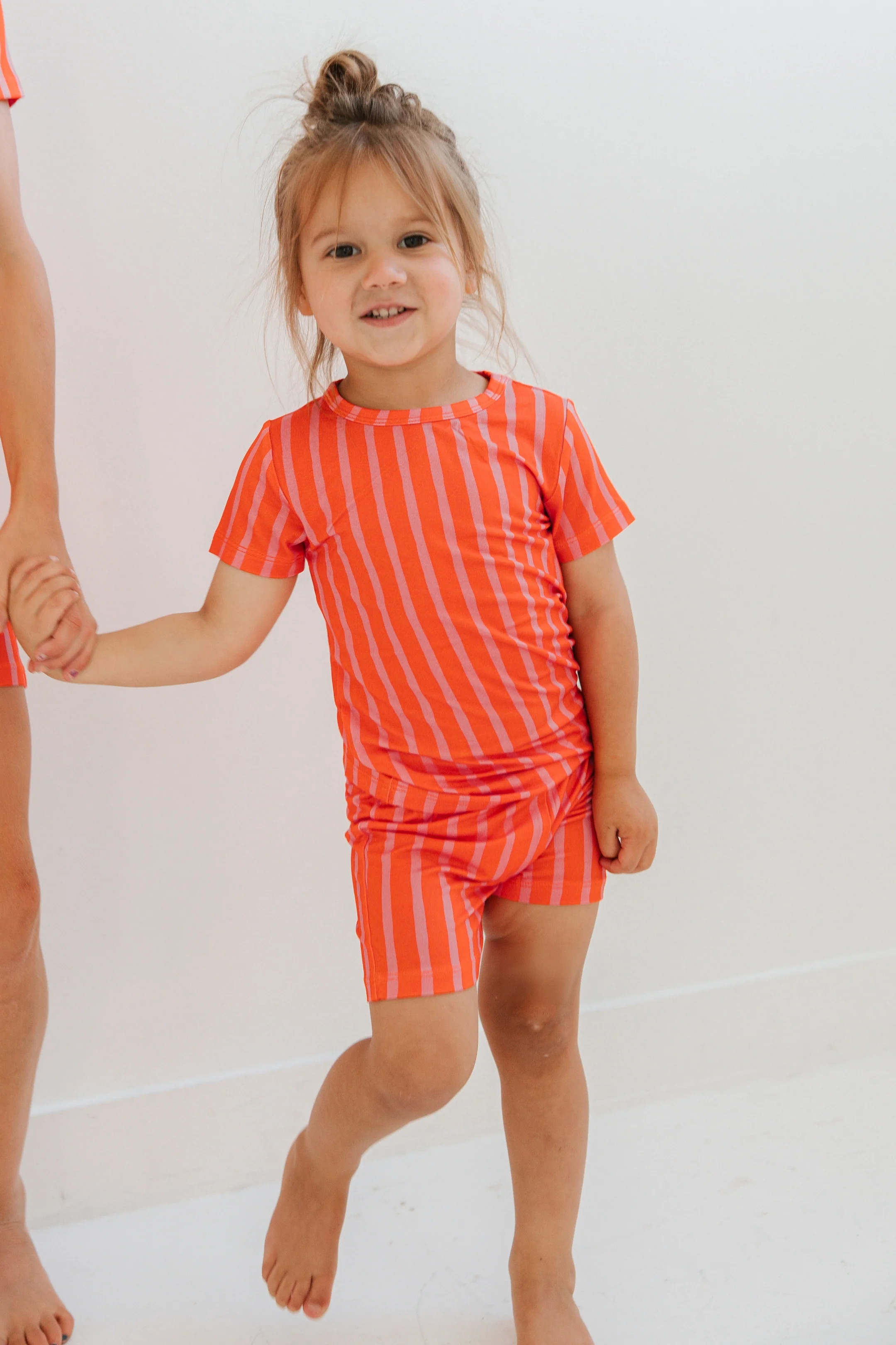 Red and Pink Stripe Two Piece Short Set | Matching Family Pajamas | In My Jammers | In My Jammers