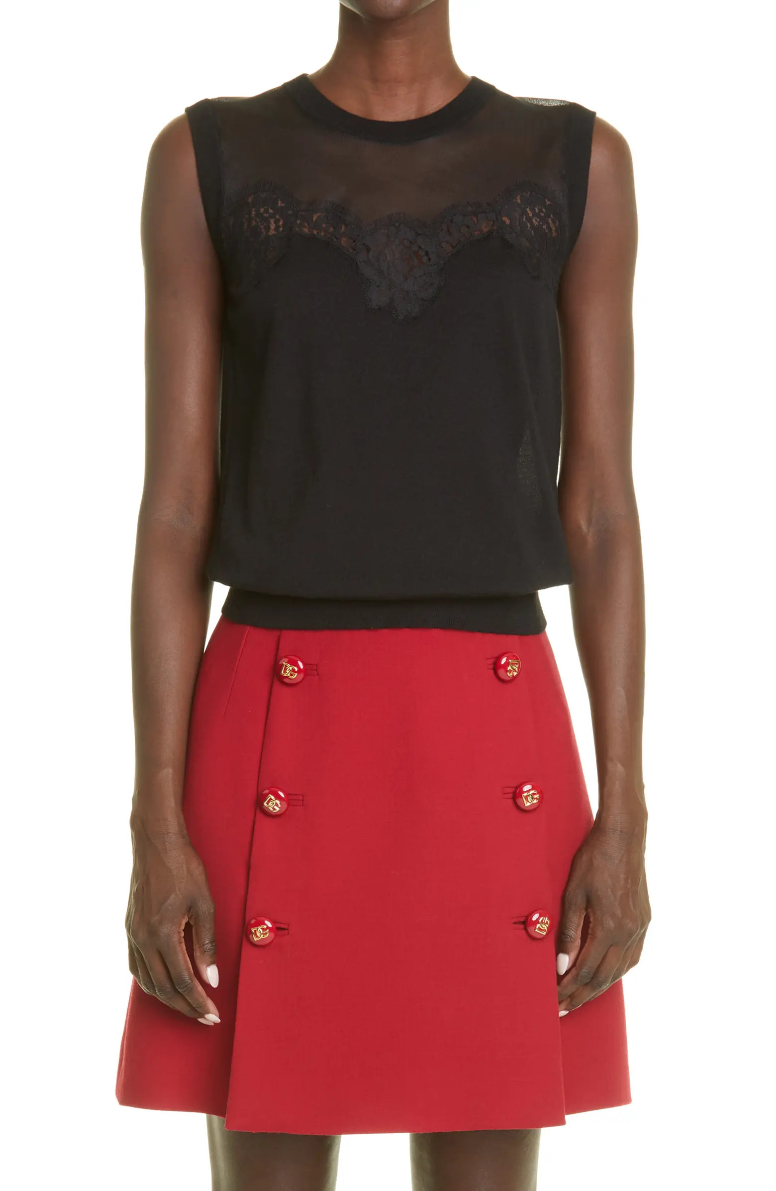 Cashmere & Silk Blend Lace Tank Top | Nordstrom