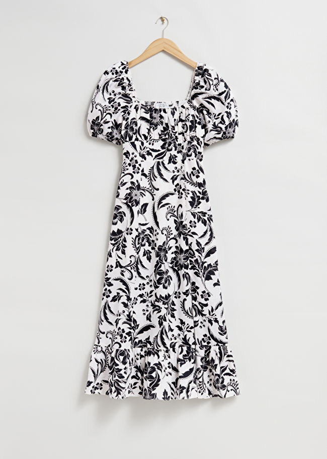 Puff Sleeve Linen Midi Dress | & Other Stories (EU + UK)