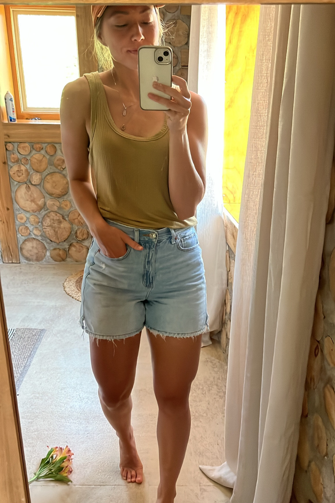 My new favorite “mom” shorts! Soft, comfy, not tight around the thighs. The perfect length for chasing kiddos around! ❤️ high rise, size 2. American Eagle shorts on sale right now! 

#LTKunder50 #LTKSeasonal #LTKsalealert