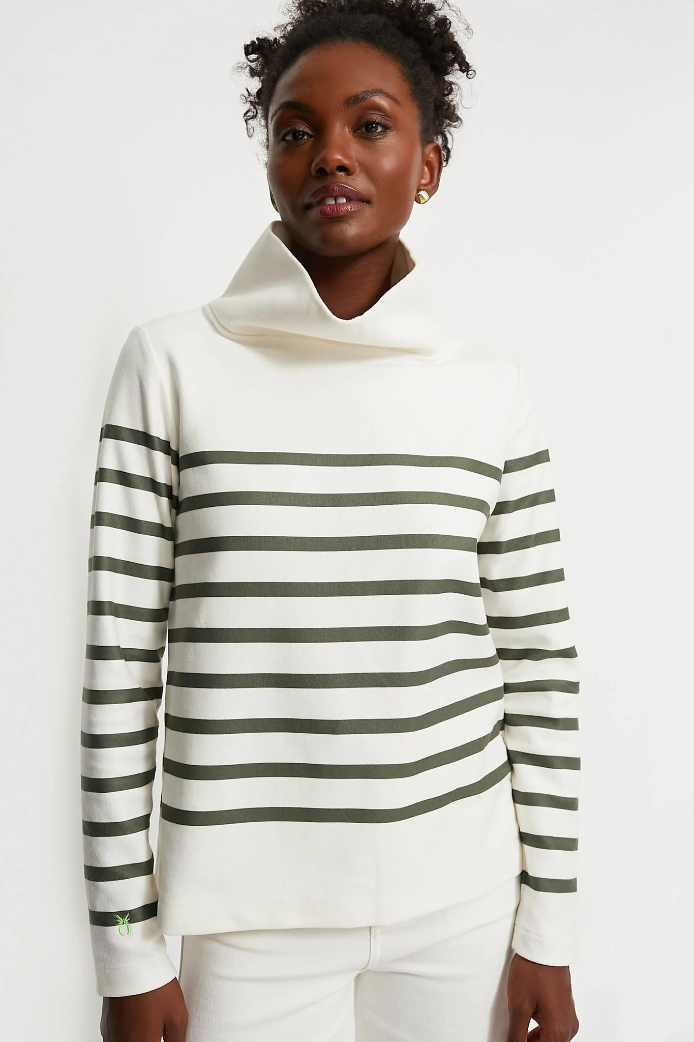 Army Green Stripe Greenpoint Turtleneck | Tuckernuck (US)