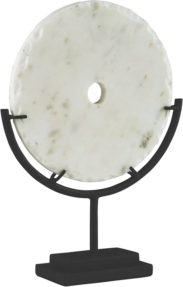 Signature Design by Ashley Jillsen Contemporary Disc Sculpture, White | Amazon (US)