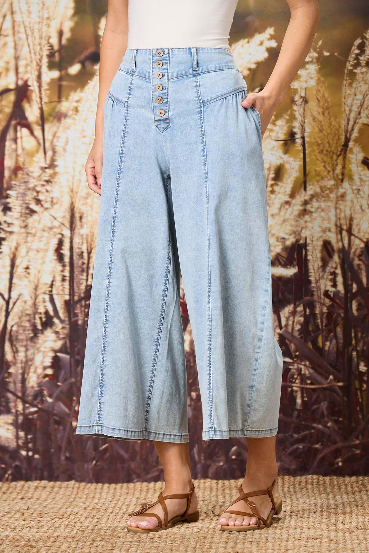 Cropped Button Fly Jeans | Cato Fashions