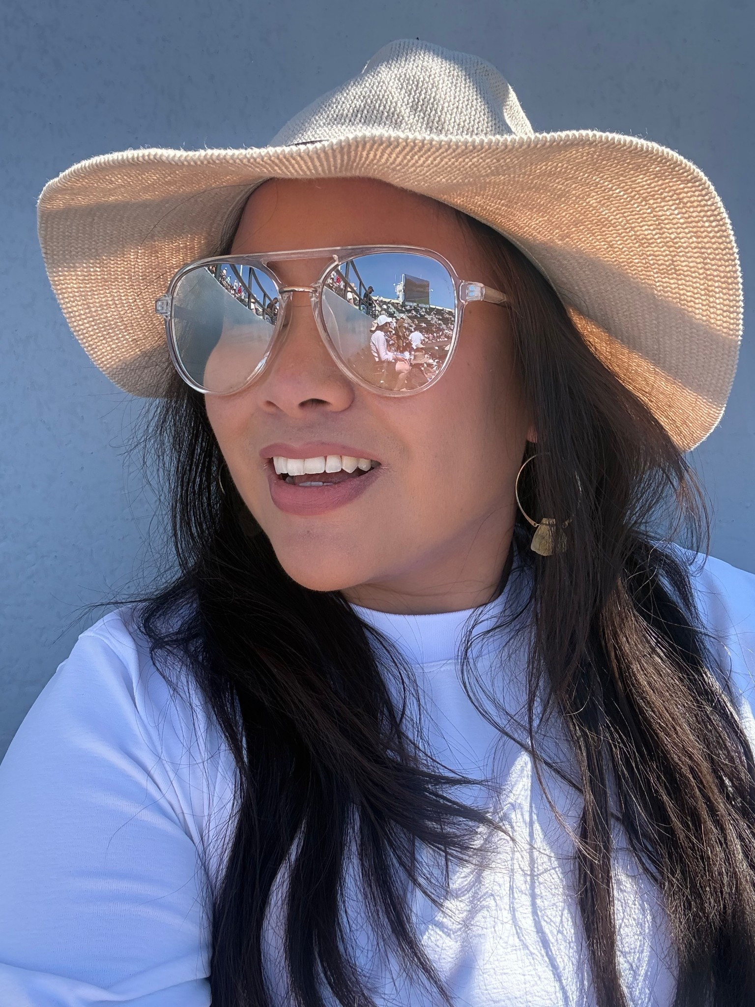 BNP Paribas Indian Wells Outfit Idea

Sharing what I wore for a sunny day at the tennis in Indian Wells. I love an outfit that feels effortless but still a little elevated for a full day walking the grounds and watching matches.

My base piece was a white tee dress from lululemon. It is one of those easy staples that always works because the waist is slightly cinched so it still feels flattering and feminine while staying comfortable for a full day out.

To elevate the look a bit I added a tan hat which gave the outfit a polished, sun ready feel. Platform reebok sneakers added some height while still being practical for all the walking around the tournament.

Accessories made the outfit feel playful and girly. I wore citrine drop hoop earrings which add the prettiest warm glow against neutral tones, along with clear frame aviator sunglasses that felt fresh and sporty for a bright desert day.

Easy, sporty, and a little elevated for a day at the BNP Paribas Open.

#bnpparibasopen #indianwellstennis #tennisoutfit #tennisstyle #lululemonstyle #teedress #sportyoutfit #athleisurestyle #platformsneakers #springtennisstyle

bnpparibas open outfit | indian wells tennis outfit | tennis tournament outfit ideas | lululemon tee dress outfit | sporty chic outfit | tennis spectator style | athleisure outfit ideas | platform reebok sneakers outfit | clear aviator sunglasses outfit | spring tennis fashion | desert tennis style

#LTKdayinmylife #LTKActive #LTKootd