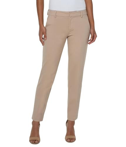 Liverpool Los Angeles Kelsey Slim Leg Trousers in Super Stretch Ponte Knit Biscuit Tan 16 29 | Amazon (US)