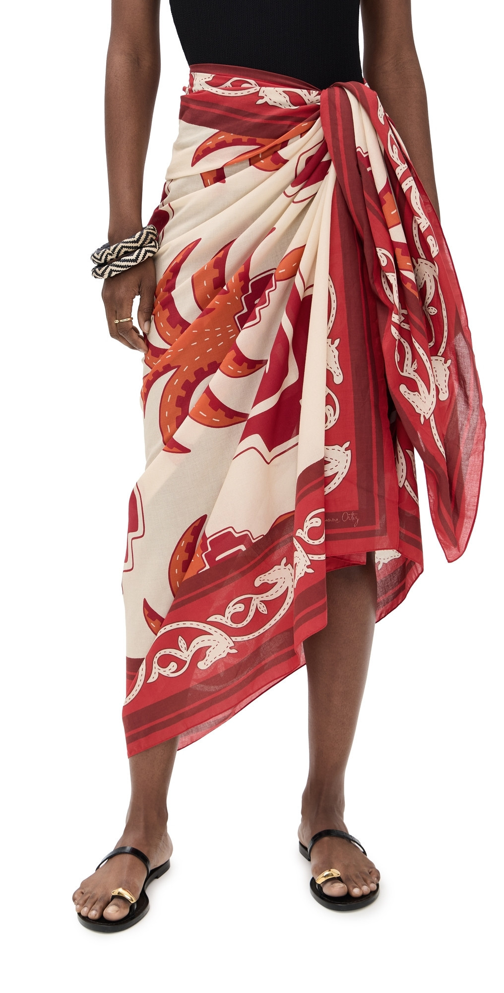 Johanna Ortiz Tropical Equestrian Pareo Mexicas Red/Ecru/Wine One Size | Shopbop