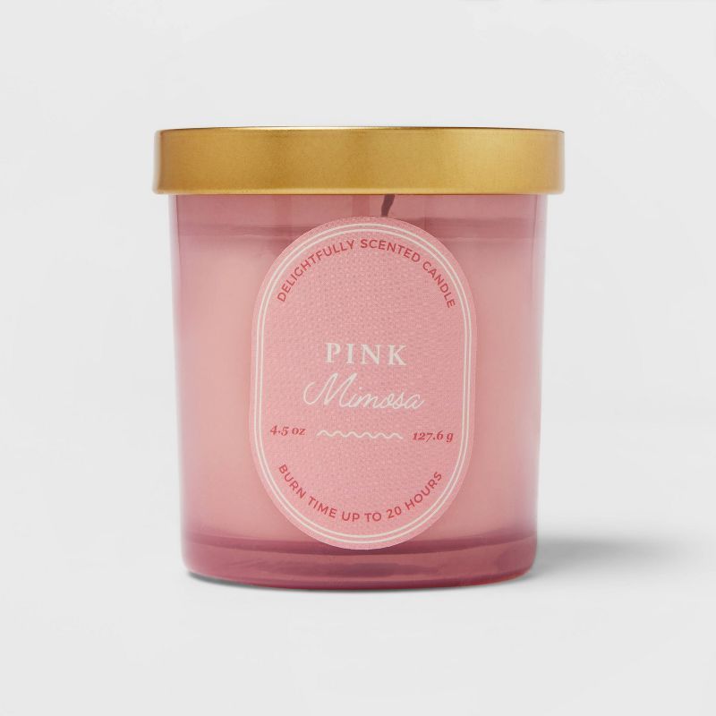 4.5oz Lidded Glass Candle Pink Mimosa - Threshold™ | Target
