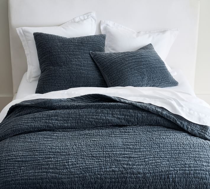 Washed Velvet Handcrafted Quilt | Pottery Barn (US)