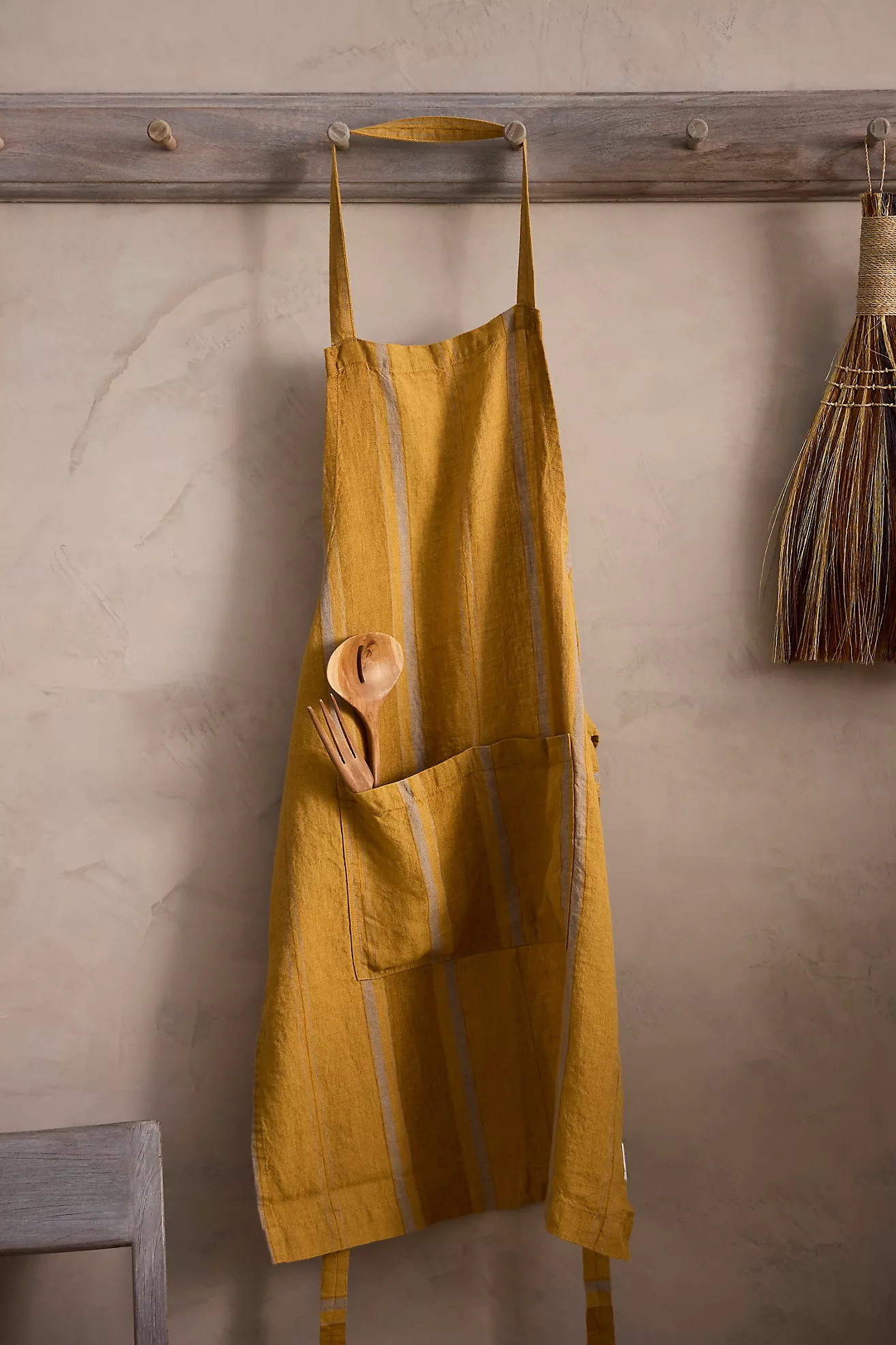Amber Stripe Linen Apron | Anthropologie (US)
