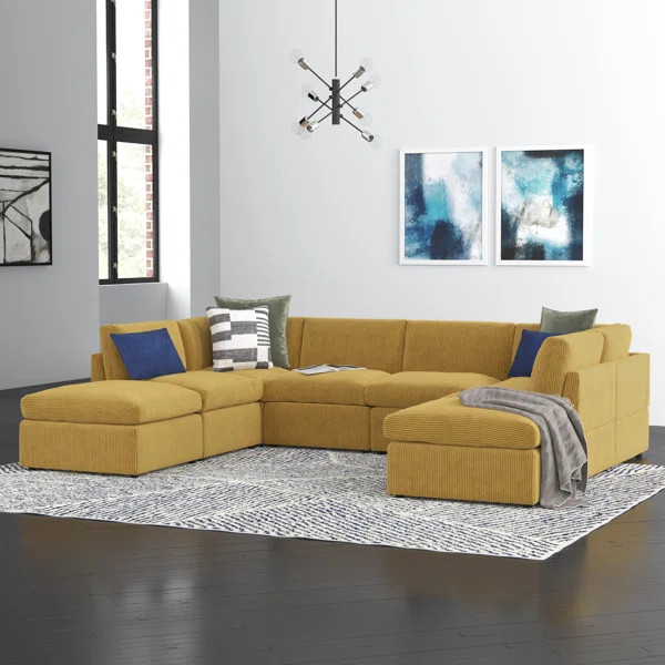 Arvill 8 - Piece Corduroy Sectional | Wayfair North America
