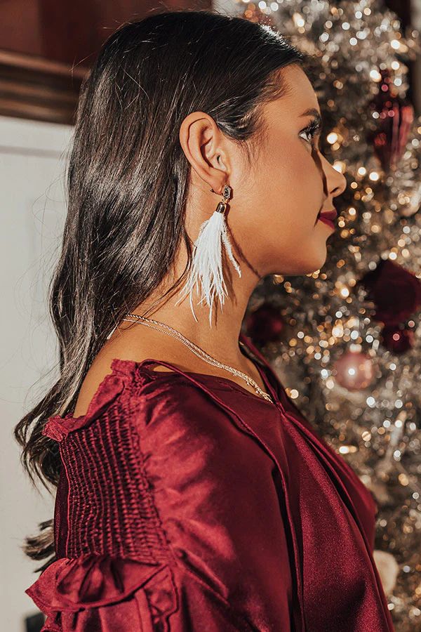 Light As A Feather Earrings In White | Impressions Online Boutique