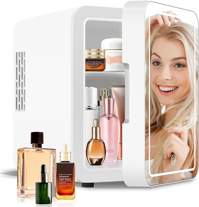 Portable Mini Fridge for Skincare Beauty Cosmetic Makeup, 4-Liter Thermoelectric Cooling and Warm... | Amazon (US)