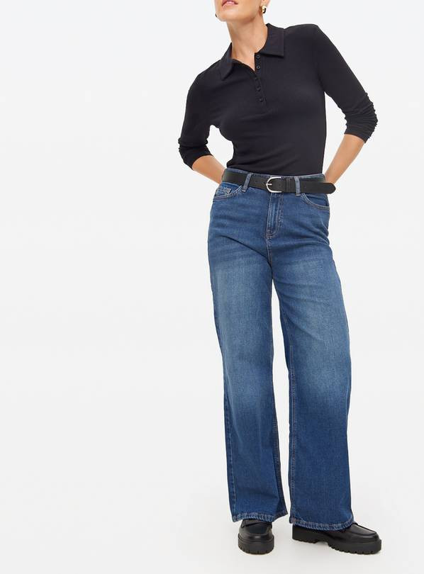 Dark Denim Wide Leg Core Jeans 10L | Tu Clothing