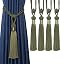 BEL AVENIR Curtain Tiebacks Hand-Woven Holdbacks Home Decorative Tassels Tiebacks (Green, 2 Pack) | Amazon (US)