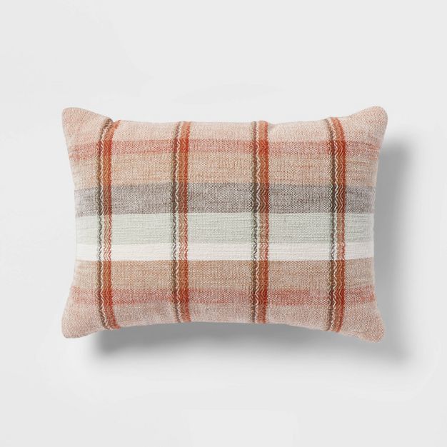 Oblong Woven Plaid Decorative Throw Pillow - Threshold&#8482; | Target