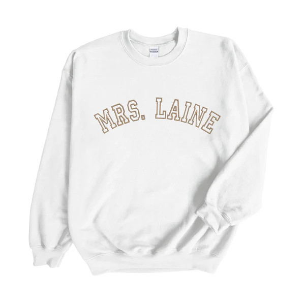 Collegiate Embroidered Sweatshirt | Sprinkled With Pink