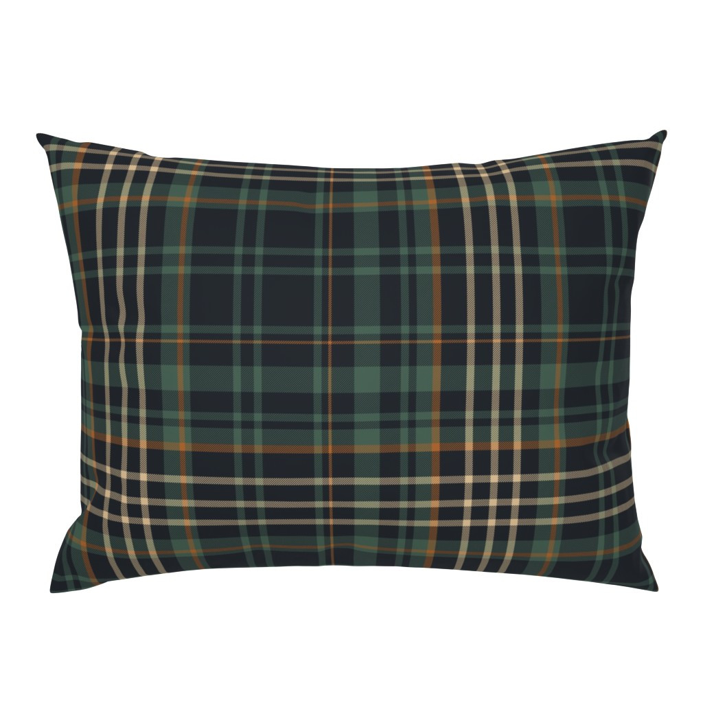 Pillow Sham in Timeless Dark Green Plaid for Modern Rich Cabincore Accent/Feature Wall | Spoonflower