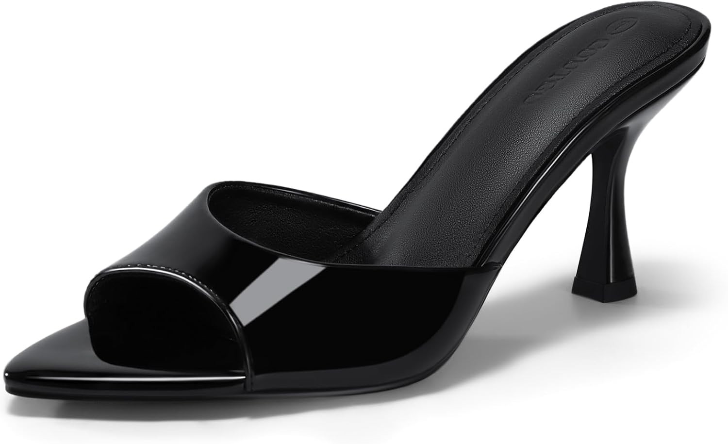 Coutgo Womens Kitten Heel Sandals Heeled Mules Pointed Open Toe High Heels | Amazon (US)