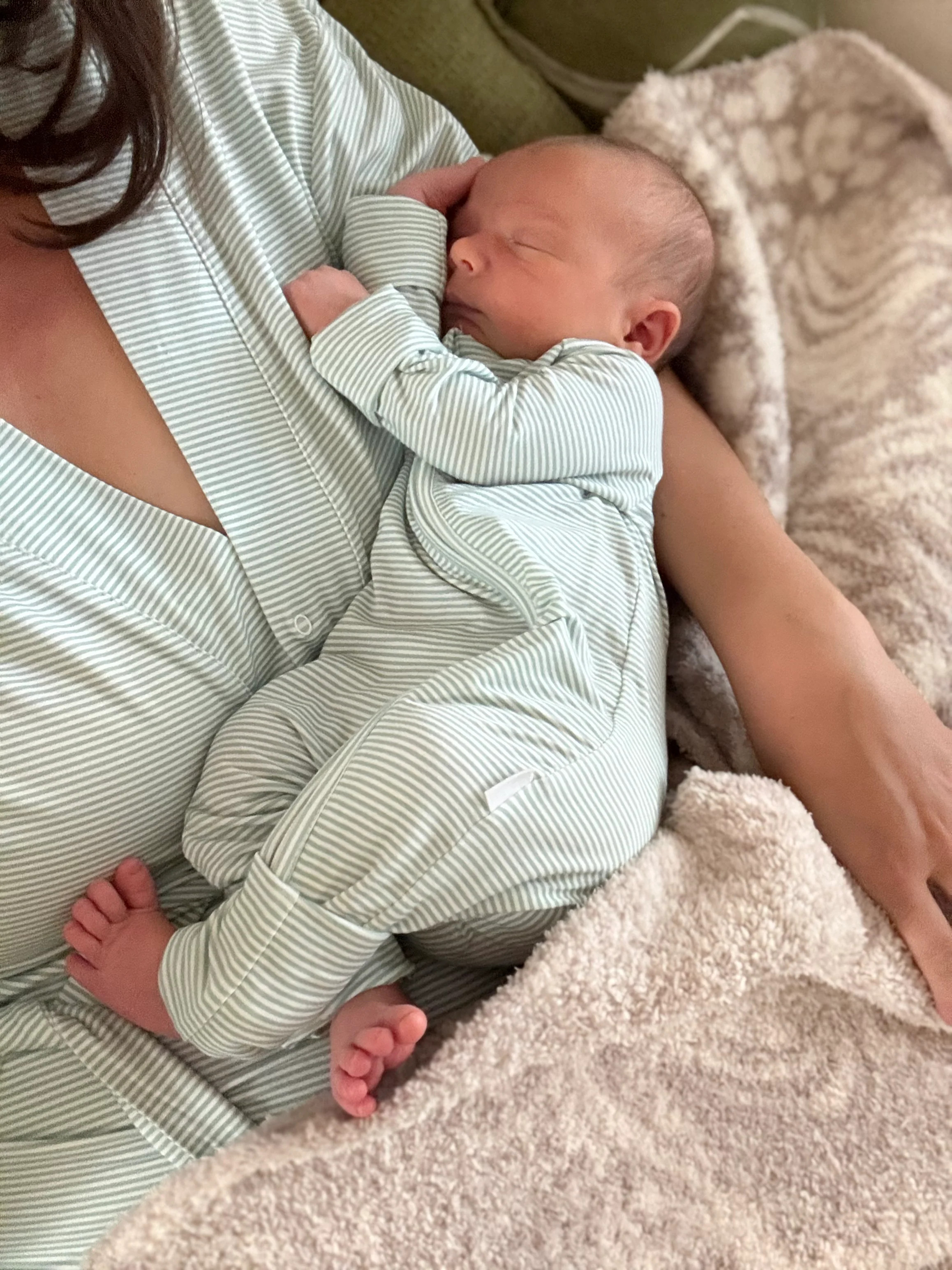 Mom Kimono Pajamas - Mini-stripe | The Uptown Baby