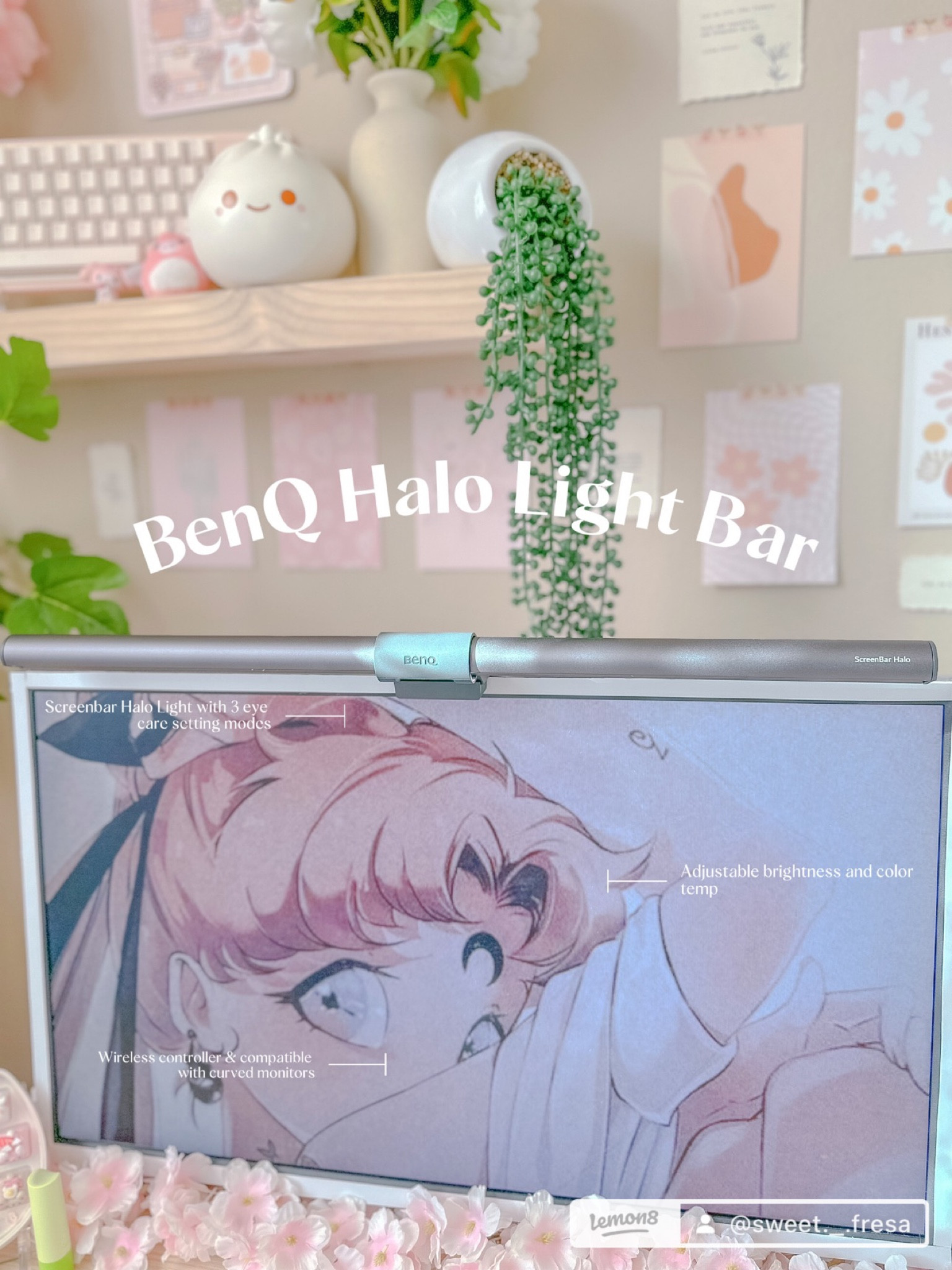𝔹𝕖𝕟ℚ 𝕊𝕔𝕣𝕖𝕖𝕟𝔹𝕒𝕣 𝕄𝕠𝕟𝕚𝕥𝕠𝕣 𝕃𝕚𝕘𝕙𝕥 ℝ𝕖𝕧𝕚𝕖𝕨 ♡

Hello lovelies! I would love to give you guys my thoughts and overall review of the BenQ ScreenBar Halo Light! Honestly, this is a product I never knew I needed until BenQ reached out to me and gifted me this lovely light bar. I genuinely love it so much and use it every single day, especially when I’m doing school work 🫶🏻 

This light bar is so sturdy, aesthetic, great quality and has such beautiful ambient light whenever you want something calming at night 🌸 I loveee to use it whenever I’m multitasking. For example, I like to look at my monitor and do something else on my desk at the same time (reading, journaling, scrapbooking, doing my nails, studying, playing on my phone, etc). You can angle the light more forward or more downwards and the little touchscreen controller for it is the cutest and easiest design. 

The best part about this light is the attention to detail on making sure it’s good for eye care! I am not a fan of lights that don’t have settings to change the temperature or the brightness of the light. Those usually end up giving me a headache and make my eyes ache too. With this light, it’s the opposite! You can really customize your light settings to be exactly what you want and I love how warm and cool you can go! 

Also there is no glare on your screen when using this light! These have an asymmetrical optimal design that prevents screen reflection and it also doesn’t direct any light to your eyes at the same time. 

I love this product and highly recommend if you’re looking for a cozy, eye comforting, aesthetic and great quality light for your setup ✨ 

#lemon8partner #aesthetic #musthaves #deskdecor #amazonfinds #homeofficefinds #homedecor #deskaccessories #cutesetup #deskgoals 

#LTKFind #LTKBacktoSchool #LTKhome