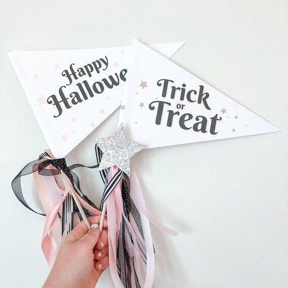Happy Halloween Trick or Treat pennant flag | Etsy | Etsy (US)