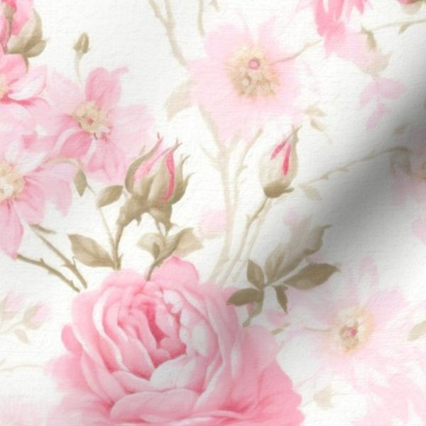 Wallpaper in Watercolor roses vintage flowers spring flowers | Spoonflower